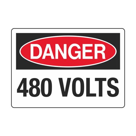 Electrical Decals - Danger 480 Volts 3 1/2 x 5