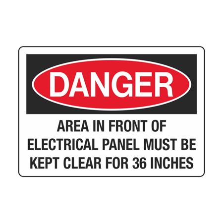 Area In Front Of Electrical Panel Must Be Kept Clear - Decal