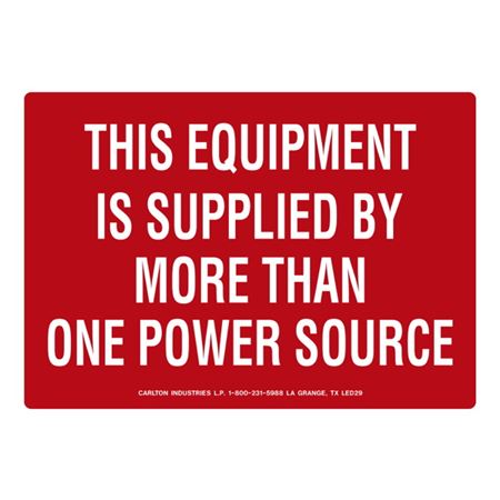 Equipment Supplied By More Than One Power Source 3 1/2 x 5