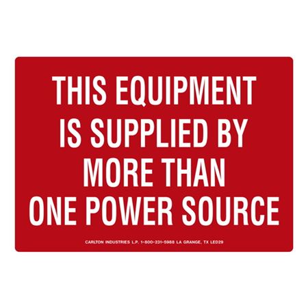 Equipment Supplied By More Than One Power Source - Decal