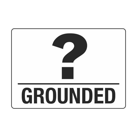 Electrical Decals - Grounded (With Question Mark) 3 1/2 x 5