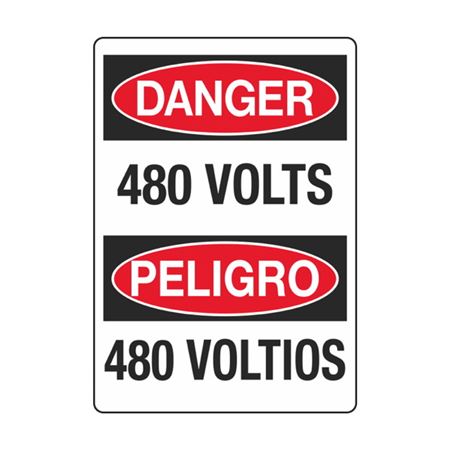 Danger 480 Volts / Peligro 480 Voltios 
3 1/2 x 5