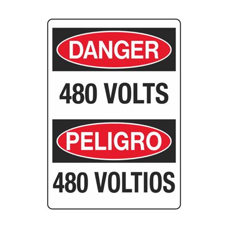 Danger 480 Volts / Peligro 480 Voltios - Decal