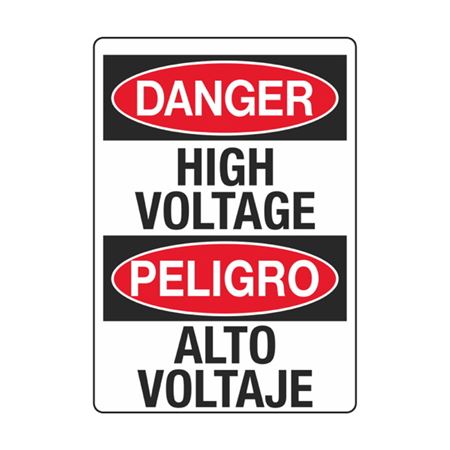 Danger High Voltage / Peligro Alto Voltaje 3 1/2 x 5