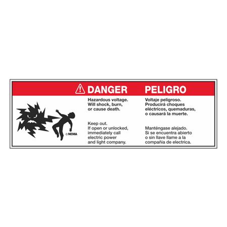Electrical Decal - Danger/Peligro (Mr. Ouch) 3 1/2 x 10 1/2