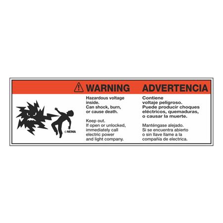 Warning / Advertencia (Mr. Ouch) 3 1/2 x 10 1/2 Decal