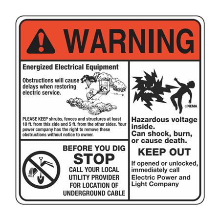 Warning (Mr. Ouch) Energized Electrical...  6 x 6 - Decal