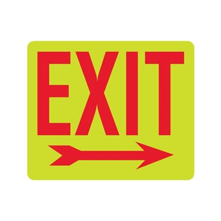 Luminescent Exit (Arrow Right) 10x12 Sign