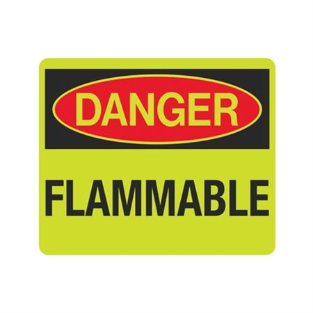 Luminescent Danger Flammable 10x12 Sign