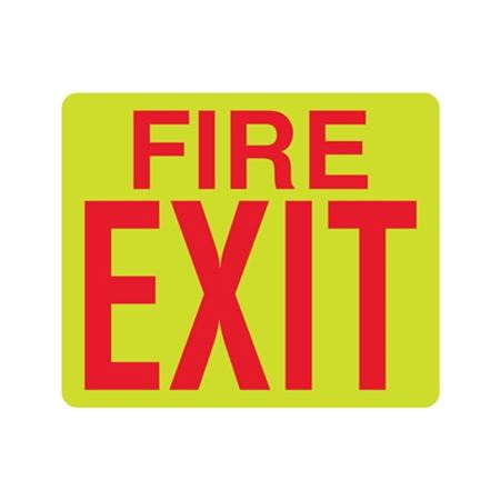 Luminescent Fire Exit 10x12 Sign