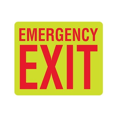 Luminescent Emergency Exit 10x12 Sign