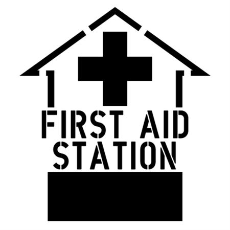 First Aid Ahead Stencil - 2' x 2'