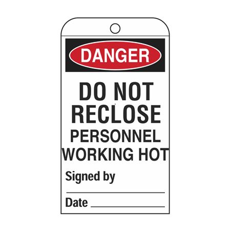 Self-Laminating Tags - Do Not Reclose