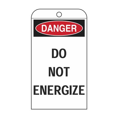 Danger Do Not Energize Tag