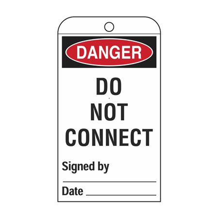 Self-Laminating Tags - Danger Do Not Connect