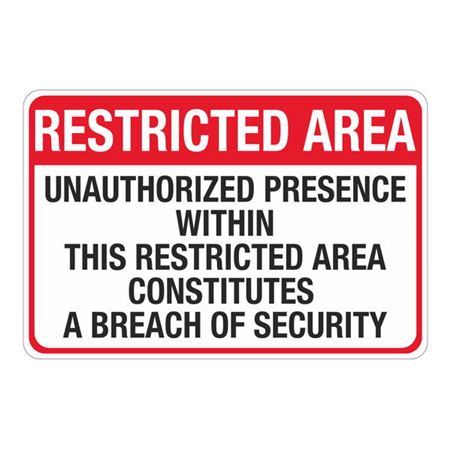 MARSEC Signs - Restricted Area 24 x 36