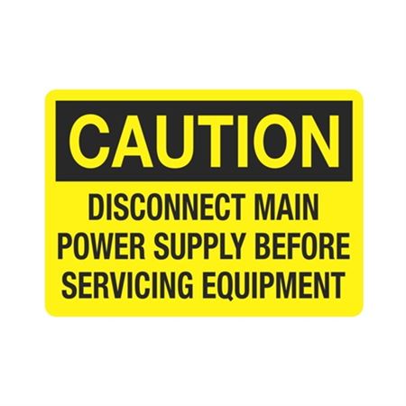 Caution Disconnect Main Power Before Servicing Equipment