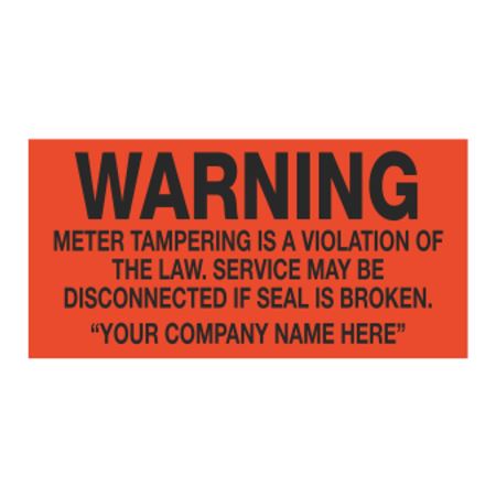 Warning Meter Tampering Is A Violation Of The Law 3/4x2