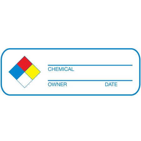 NFPA Write-On Decals - Chemical, Owner, Date - 1 x 3  RL/250