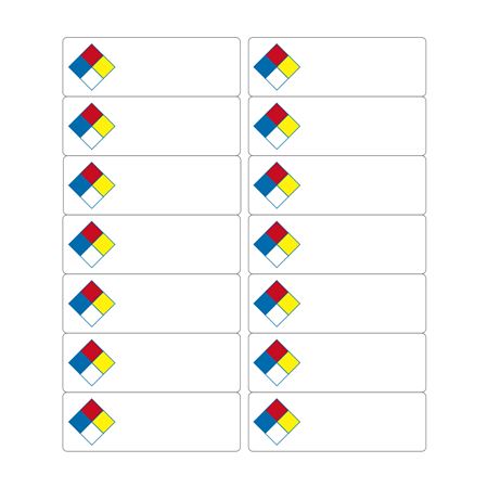 Laser Labels for Hazard Comm. NFPA Style -14 up 1.4375 x 4