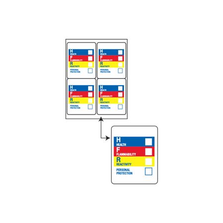 Laser Labels for Hazard Comm. Right-To-Know - 4 up 4 x 5