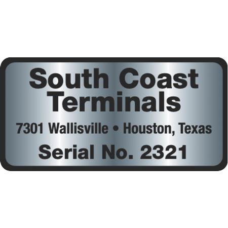 Custom Silver Polyester Decals - Matte Finish - 1 3/8" x 2 3/4"