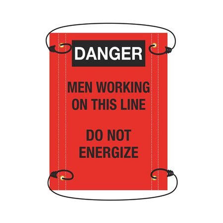 Men Working On Line Don't Energize Pole Sign 10 1/2 x 14