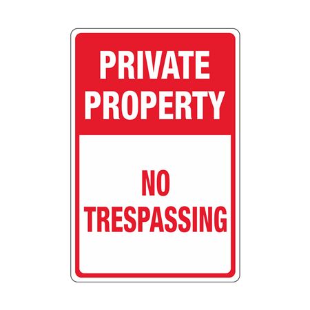 Private Property No Trespassing Sign