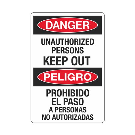 Danger Unauthorized Persons Keep Out (Bilingual) Sign