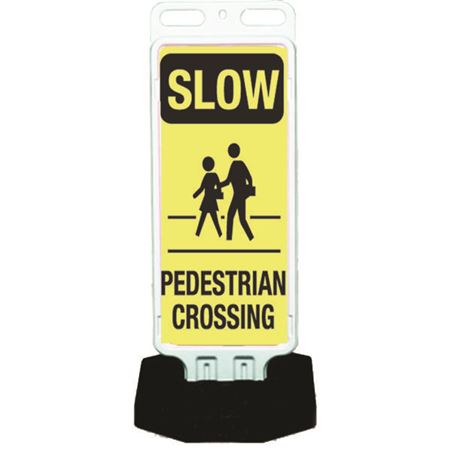 SLOW Pedestrian Crossing Barricade Panel with Base