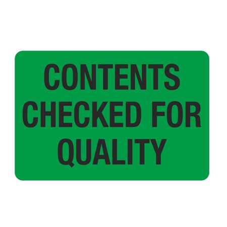 Food Facility Labels - Contents Checked For Quality