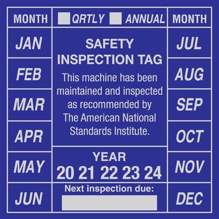 Safety Inspection Tags - 3 x 3