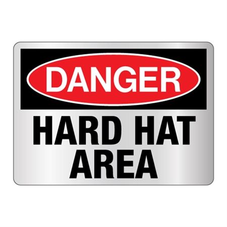Danger Hard Hat Area Sign Reflective
