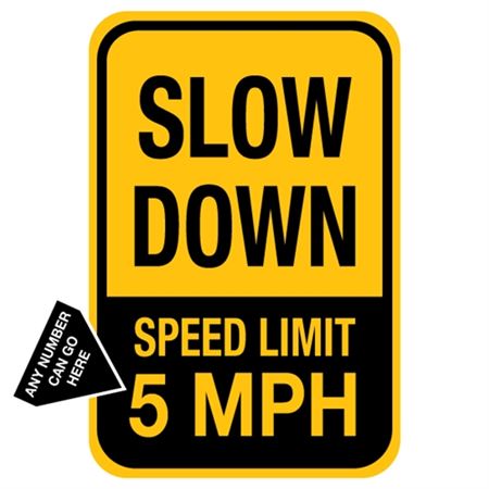 Slow Down Speed Limit ___ MPH - 12 x 18 - Reflective