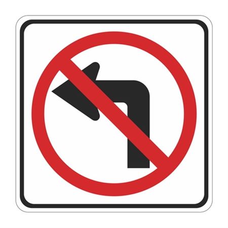 No Left Turn (Graphic)  High Intensity Reflective 24x24