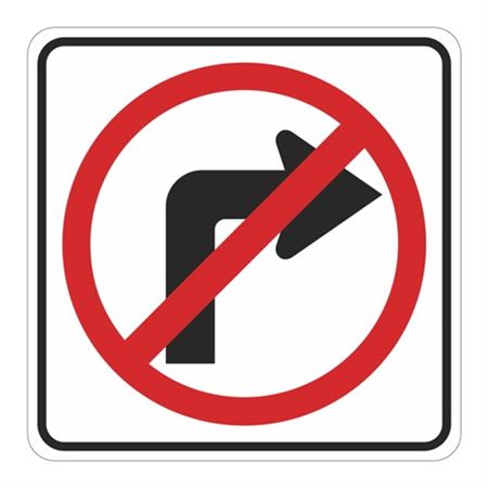 No Right Turn (Graphic) Engineer Grade Reflective 30x30