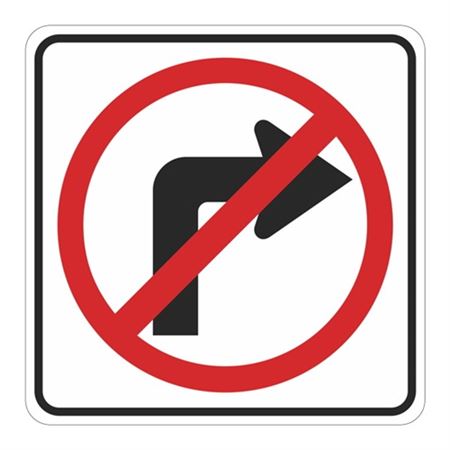 No Right Turn (Graphic) Engineer Grade Reflective Sign 30"x30"