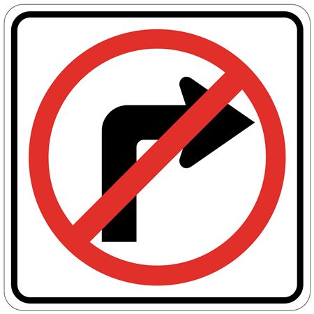 No Right Turn (Graphic) Engineer Grade Reflective Sign 24" x 24"