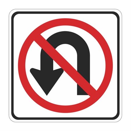 No U Turn (Graphic) - High Intensity Reflective Sign 24" x 24"