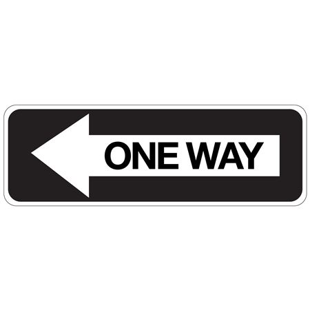 One Way (Left Arrow) - High Intensity Reflective Sign 12" x 36"