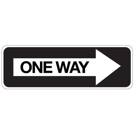 One Way (Right Arrow) - High Intensity Reflective Sign 12" x 36"