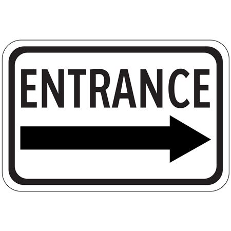 Entrance (Right Arrow) - High Intensity Reflective 12" x 18"
