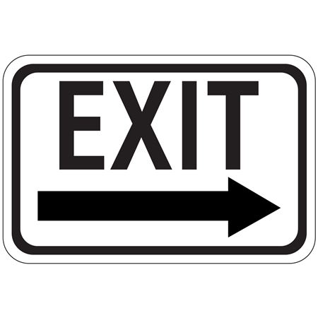 Exit Right Arrow High Intensity Reflective Sign 12" x 18"