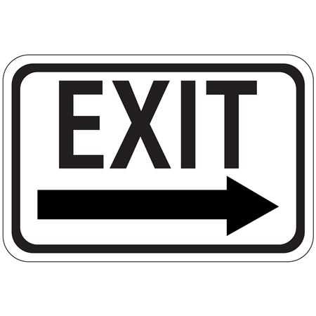 Exit Arrow - Right - Engineer Grade Reflective 12 x 18