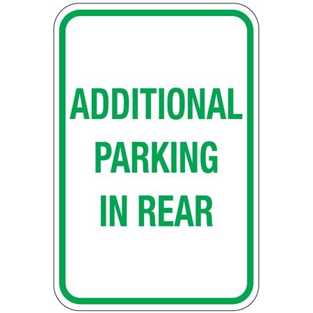 Additional Parking In Rear Sign 12"x18"