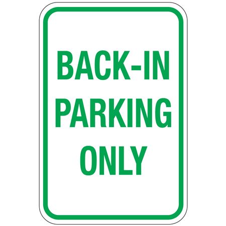 Back-In Parking Only Sign 12 x 18