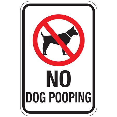 No Dog Pooping (With Graphic) 12"x18"