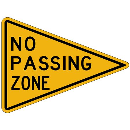 No Passing Zone Sign  24" x 24"