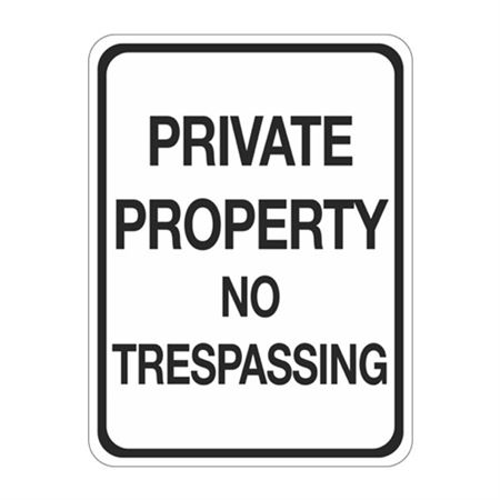 Private Property No Trespassing Sign 18 x 24
