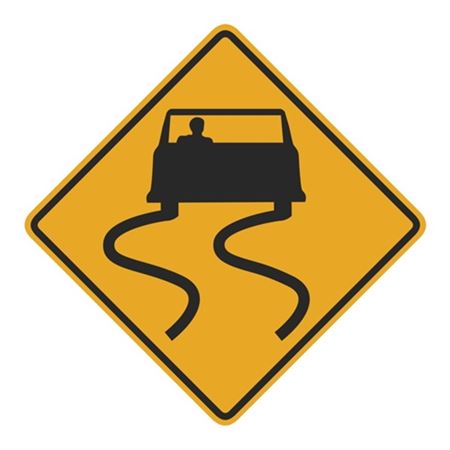 Slippery Road (Graphic) Sign 24 x 24